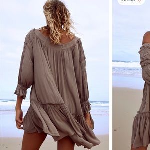 free people see ya there mini dress off the shoulder